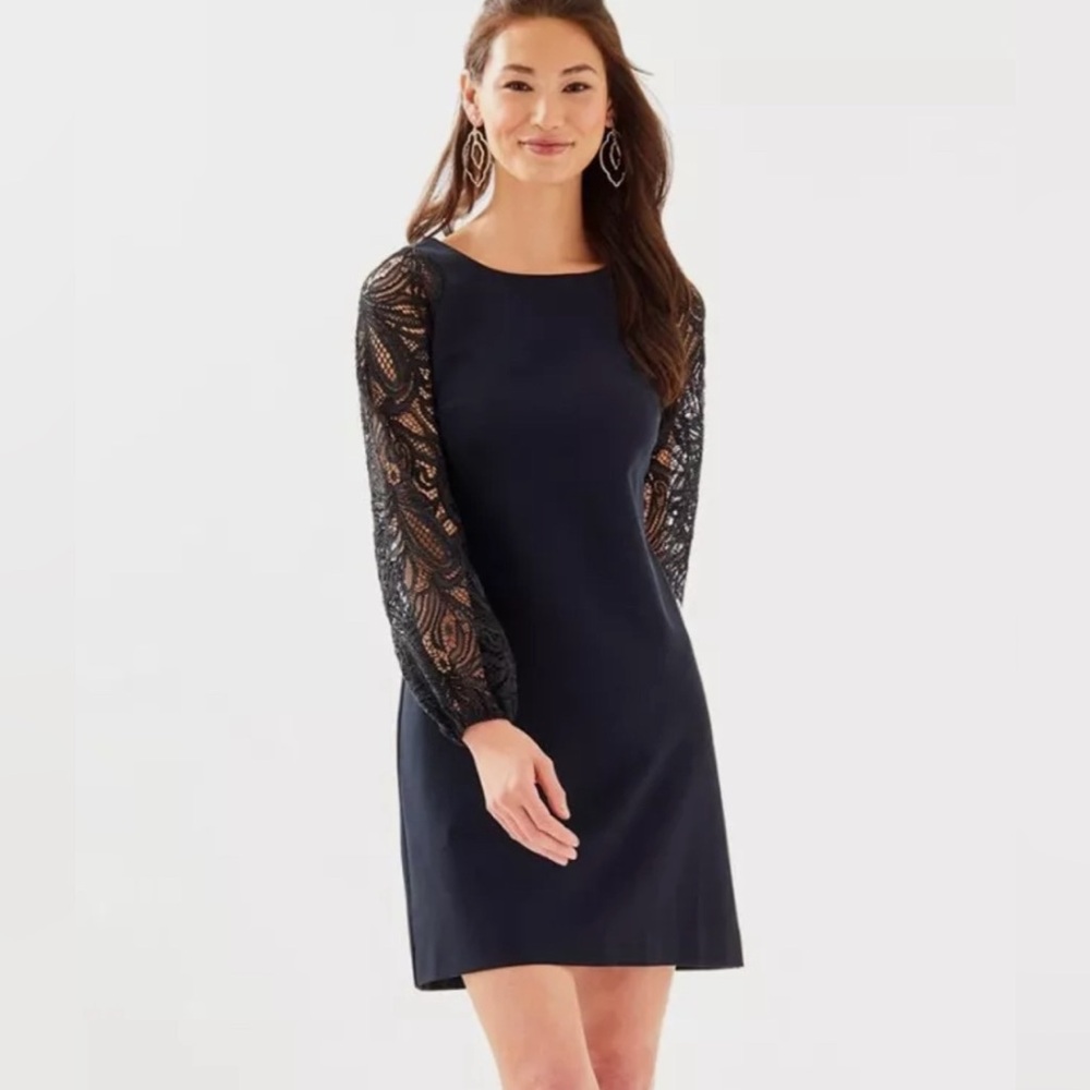 Lilly Pulitzer BLACK Lace Sleeved Dress, NWOT